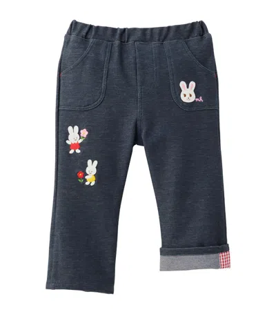Miki House Kids' Usako And Friends Trousers (2-7 Years) In Navy