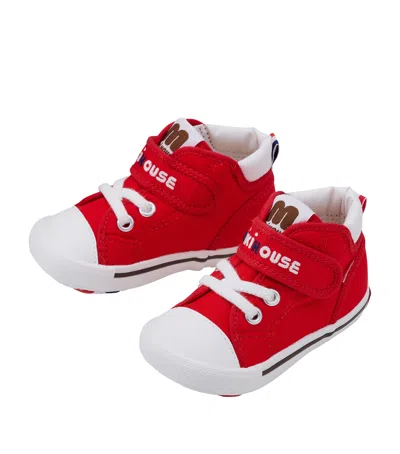 Miki House Kids' Velcro High-top Sneakers In Red
