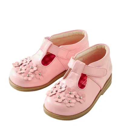 Miki House Kids' Velcro-strap Flower Mary Janes In Pink