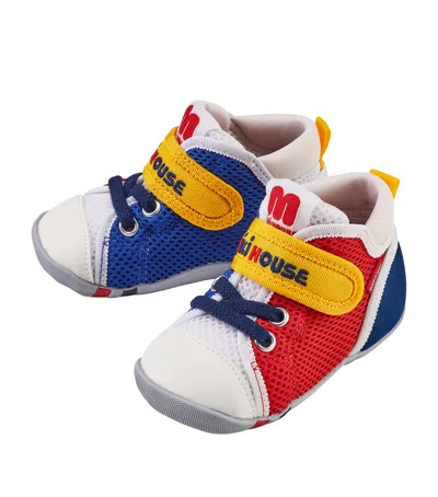 Miki House Kids' Velcro-strap High-top Sneakers In Red