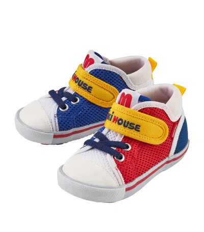 Miki House Kids' Velcro-strap High-top Sneakers In Red
