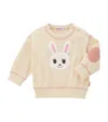 Miki House Waffle Bunny Sweatshirt (2-7 Years) In White