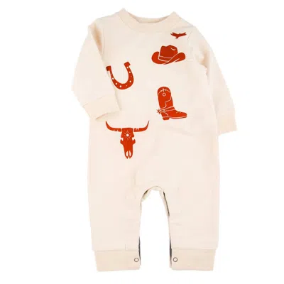 Miki Miette Kids' Babys Henry Romper In Wild Horses In White