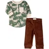 Miki Miette Brady Long Sleeve Henley & Pants Set In Wild Horses