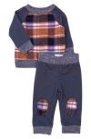 Miki Miette Charlie Cotton Blend Long Sleeve Top & Pants Set In Sierra