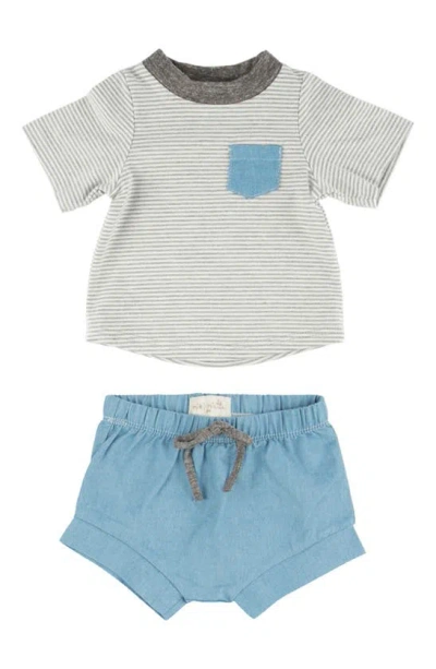 Miki Miette Babies' Christopher T-shirt & Shorts Set In Malibu