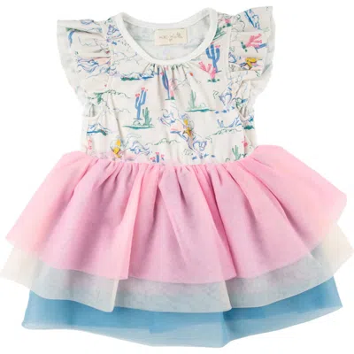 Miki Miette Babies'  Clementine Tiered Dress In Western Sun