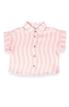 Miki Miette Babies'  Dakota Boxy Buttondown In Pink