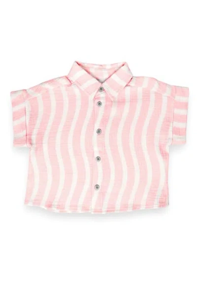 Miki Miette Babies'  Dakota Boxy Buttondown In Pink