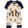 Miki Miette Henry Ships Colorblock Cotton Jersey Romper In Ahoy