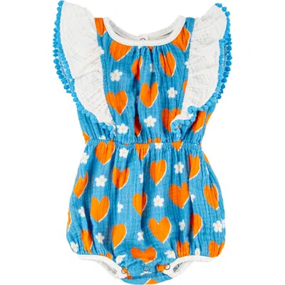 Miki Miette Babies'  Isla Cotton Gauze Bubble Romper In Love Daisies