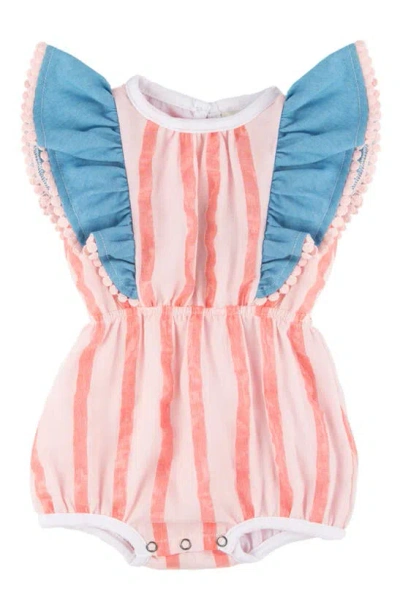 Miki Miette Babies' Isla Ruffle Bubble Romper In Topanga