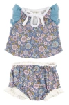 MIKI MIETTE KACEY FLORAL RUFFLE TOP & BLOOMERS SET