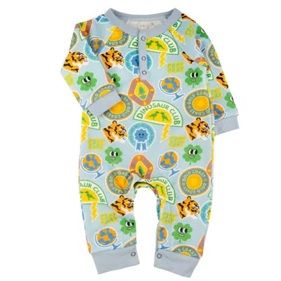 Miki Miette Kid's Bailey Romper Dino Club In Green Multi