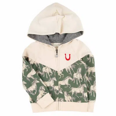Miki Miette Kids Ever Long Sleeve Hoodie In Green In Neutral