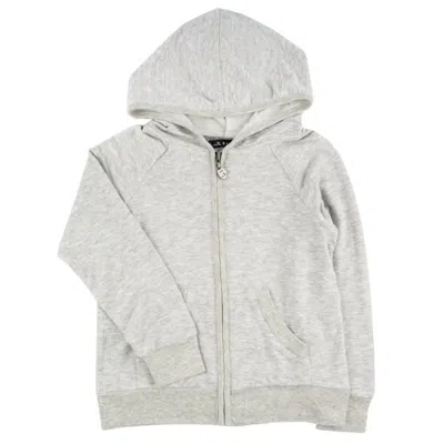 Miki Miette Kids Indigo Zip Hoodie In Moon Grey In Gray