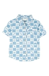 Miki Miette Kids' Jerry Surf Check Short Sleeve Cotton Button-up Shirt In Point Break