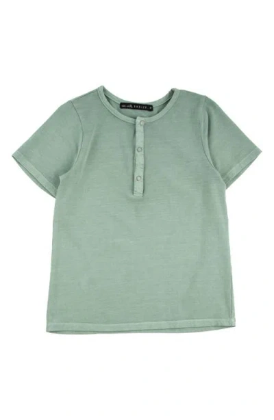 Miki Miette Kids' Pauli Short Sleeve Henley In Crocodile