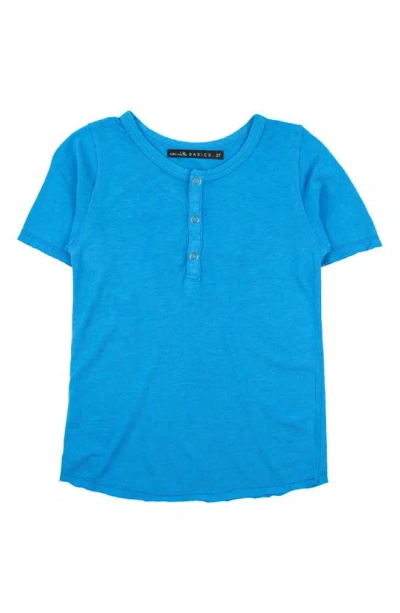 Miki Miette Kids' Pauli Short Sleeve Henley In French Blue