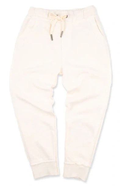 Miki Miette Kids' Ziggy Cotton Blend Joggers In Cream