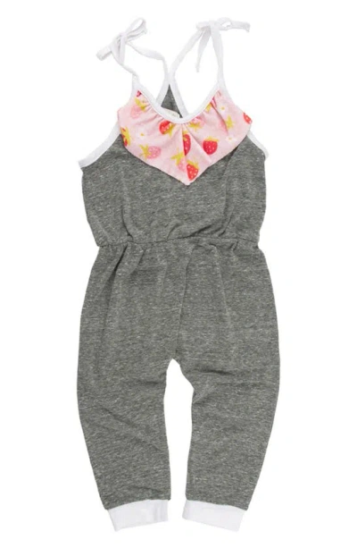 Miki Miette Babies' Livia Racerback Tank Jumpsuit In Strawberry Fields