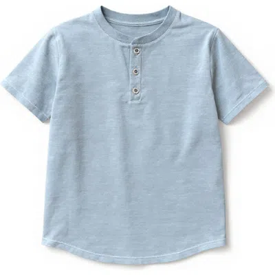 Miki Miette Babies'  Pauli Short Sleeve Henley In Blue