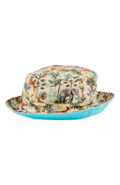 Miki Miette Babies' Reversible Bucket Hat In Safari