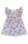 Miki Miette Babies'  Ruffle Dress In Blue