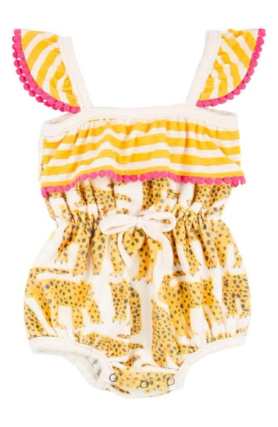 Miki Miette Babies'  Willa Cotton Gauze Bubble Romper In Brown