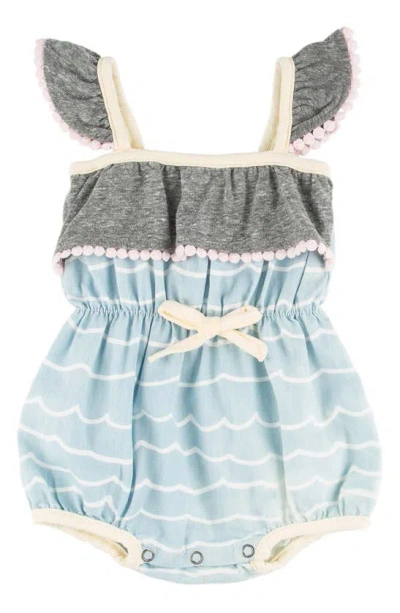 Miki Miette Babies' Willow Stripe Tank Cotton Bubble Romper In Key West