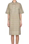 Miki Thumb Printed Shirt Dress In Cipria