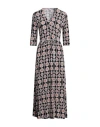 Miki Thumb Woman Midi Dress Black Size M Viscose, Elastane In Black