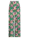 Miki Thumb Woman Pants Green Size L Silk