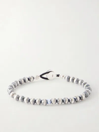 Mikia Circle5 Sterling Silver Multi-stone Beaded Bracelet