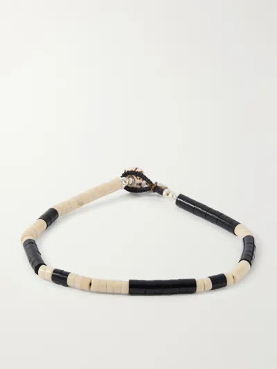 Mikia Heishi, Sterling Silver And Fossil Jasper Beaded Bracelet In Neutrals