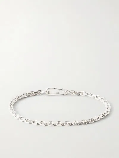 Mikia Sterling Silver And Emerald Chain Bracelet