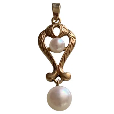 Pre-owned Mikimoto 14ct Gold  Pendant In Multi