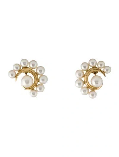 Pre-owned Mikimoto 14k Pearl Clip-on Earrings In Multi