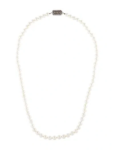 Pre-owned Mikimoto 14k Pearl Strand Necklace, 22" In Multi