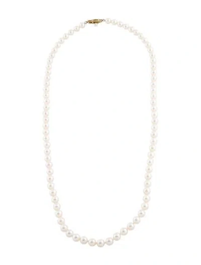 Pre-owned Mikimoto 14k Pearl Strand Necklace, 26" In Multi