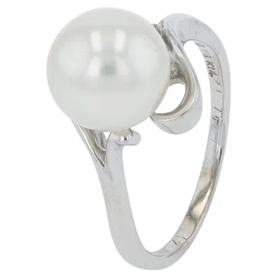 Pre-owned Mikimoto 14k Wg  8.15 Mm Pearl Ring In Multiple