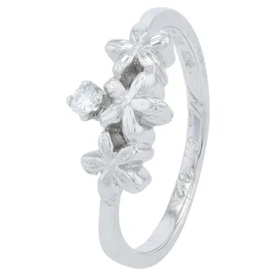 Pre-owned Mikimoto 14k Wg  Diamond Flower Band In Multiple