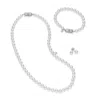 Mikimoto 18" Akoya Cultured Pearl Three Piece Set - 18k White Gold Clasp Box Set In White