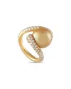 Mikimoto Placomos 18k Yellow Gold 1.0ct Diamond And Golden Pearl Ring Mi20-051225 In Gold