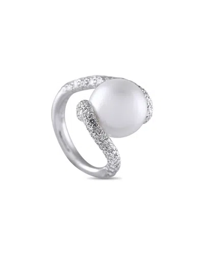 MIKIMOTO MIKIMOTO 18K 1.00 CT. TW. DIAMOND & PEARL RING