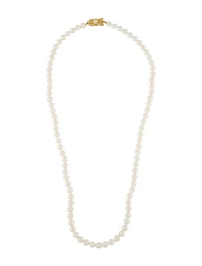 Pre-owned Mikimoto 18k Akoya Pearl Strand Necklace, 22" In Multi
