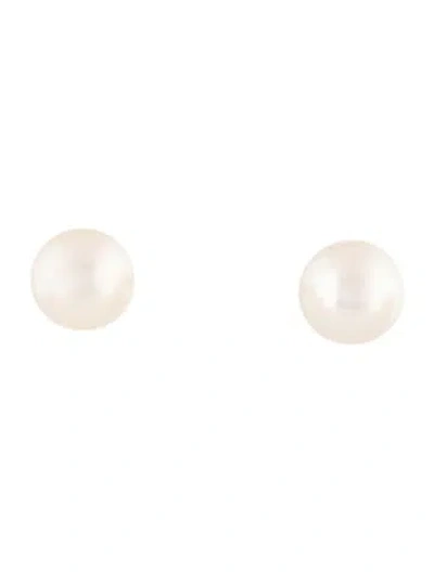 Pre-owned Mikimoto 18k Akoya Pearl Stud Earrings In Multicolor