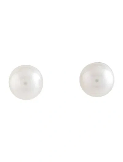 Pre-owned Mikimoto 18k Akoya Pearl Stud Earrings In Multicolor