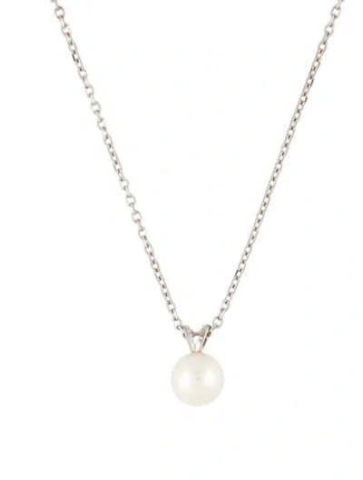 Pre-owned Mikimoto 18k Cultured Akoya Pearl Necklace, 18" In Multi