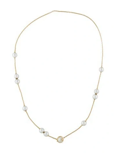 Pre-owned Mikimoto 18k Cultured Akoya Pearls In Motion Necklace, 19.75" In Multi